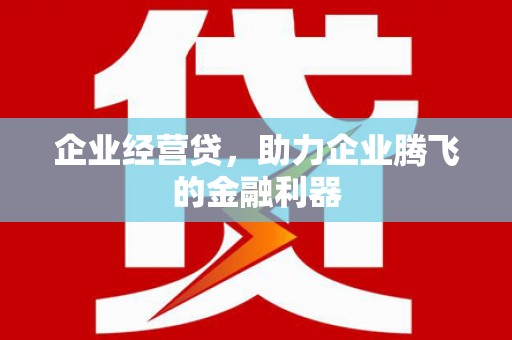 京山企业经营贷，助力企业腾飞的金融利器